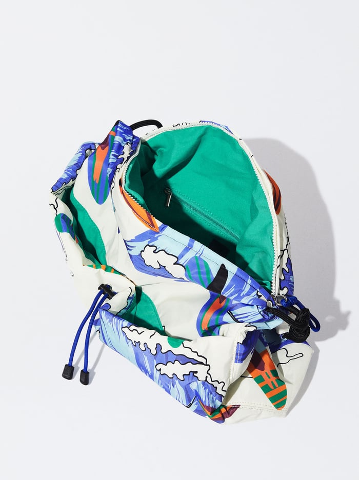Parfois Nylon Printed Taška Cez Rameno Damske Biele Modre | Slovensko-DTNF98734