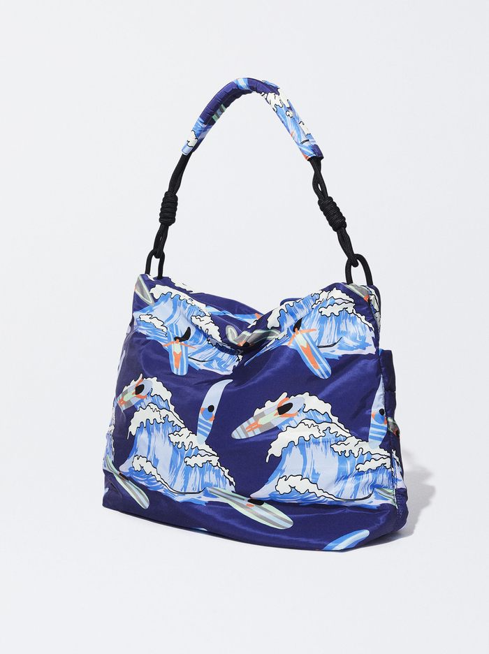 Parfois Nylon Printed Taška Cez Rameno Damske Námornícka Modrá | Slovensko-TWCA24617