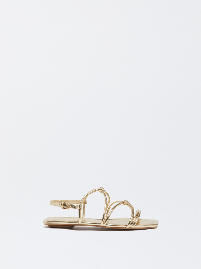 Parfois Online Exclusive - Balerinky With Knots Sandále Damske Zlate | Slovensko-NIYR43560