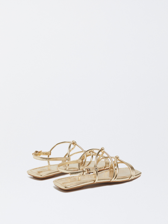 Parfois Online Exclusive - Balerinky With Knots Sandále Damske Zlate | Slovensko-NIYR43560