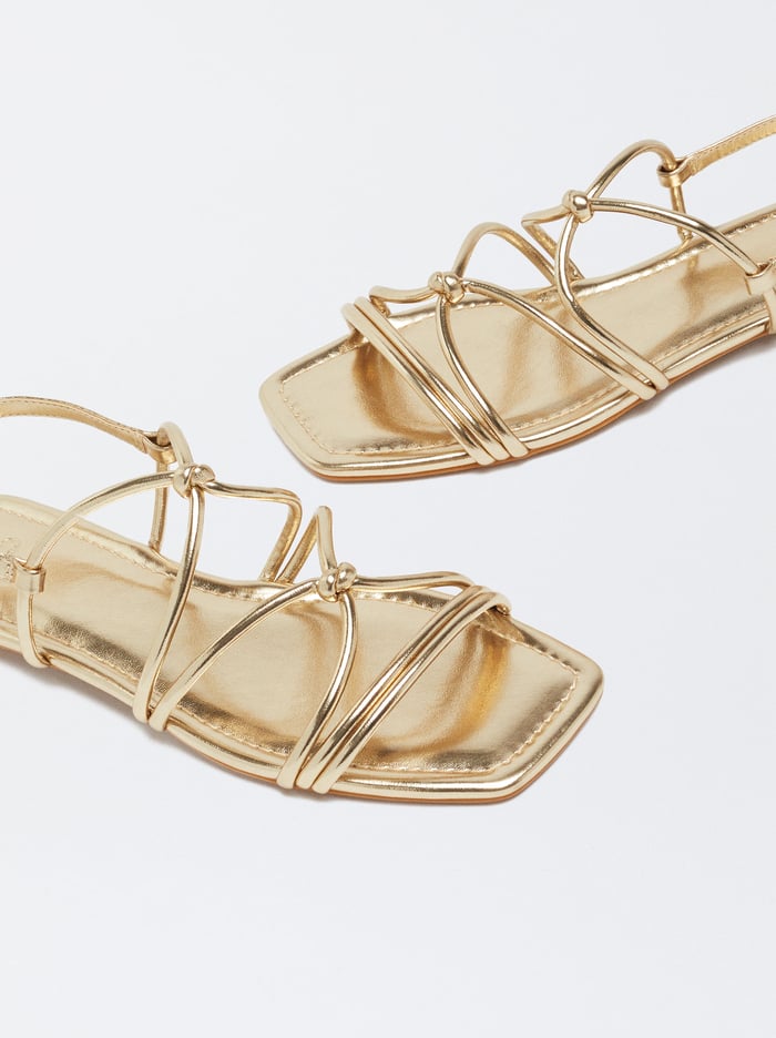 Parfois Online Exclusive - Balerinky With Knots Sandále Damske Zlate | Slovensko-NIYR43560