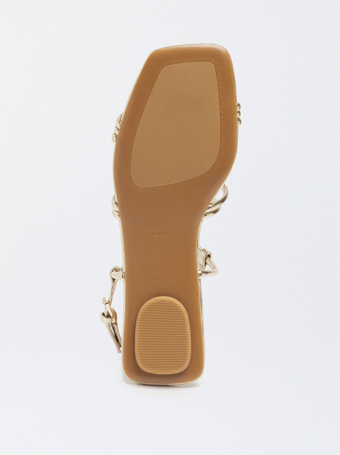 Parfois Online Exclusive - Balerinky With Knots Sandále Damske Zlate | Slovensko-NIYR43560