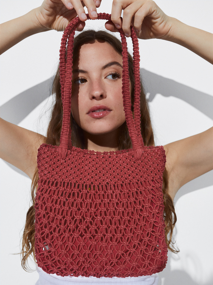 Parfois Online Exclusive - Crochet Taška Cez Rameno Damske Tmavo Červené | Slovensko-GDSO30847