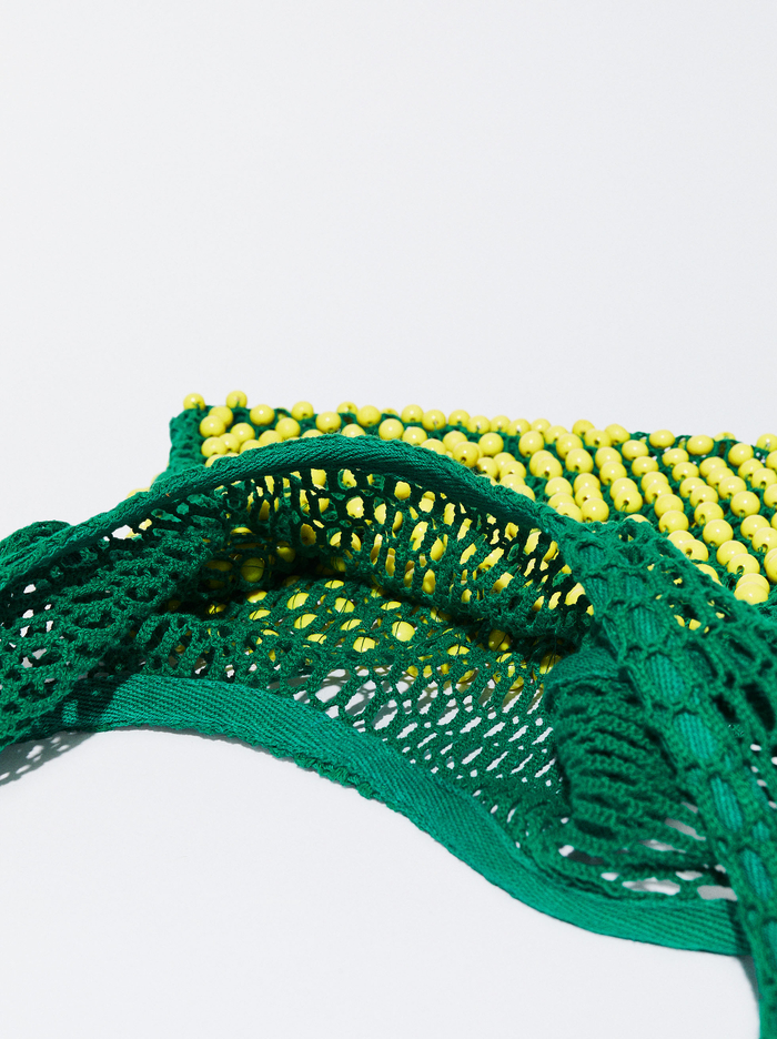 Parfois Online Exclusive - Crochet With Beads Taška Cez Rameno Damske Zelene | Slovensko-BVAE47356