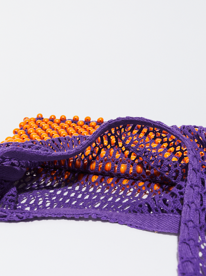 Parfois Online Exclusive - Crochet With Beads Taška Cez Rameno Damske Nachový | Slovensko-HMQZ25916