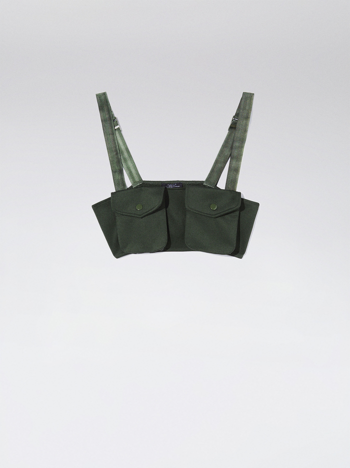 Parfois Online Exclusive - Crop With Pockets Topy Damske Hnedožltý | Slovensko-JUCT40329