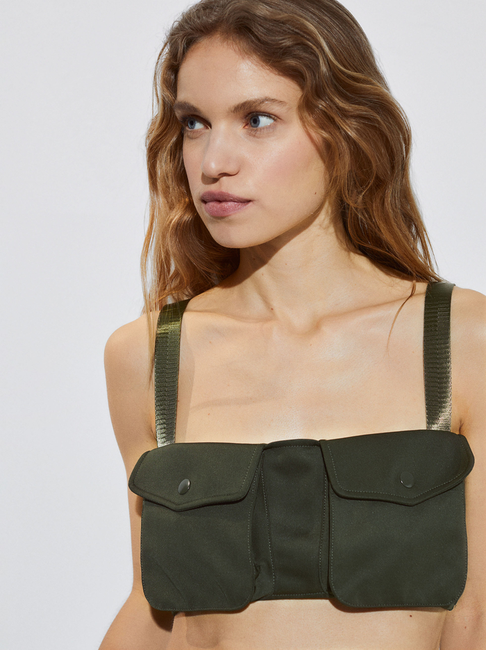Parfois Online Exclusive - Crop With Pockets Topy Damske Hnedožltý | Slovensko-JUCT40329