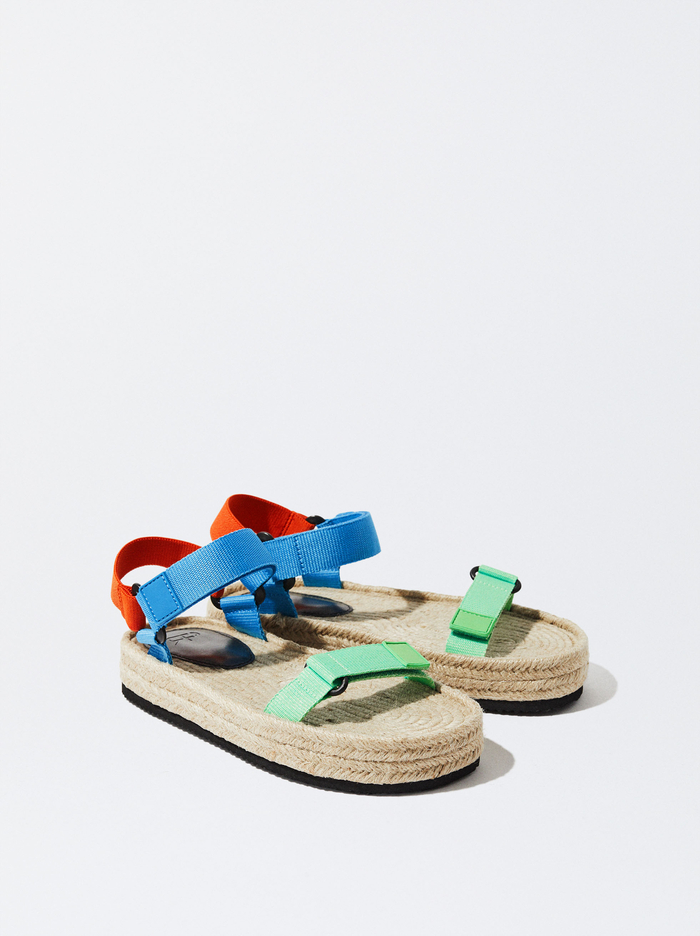 Parfois Online Exclusive - Cross Straps Jute Sandále Damske Viacfarebný | Slovensko-KPTD96372