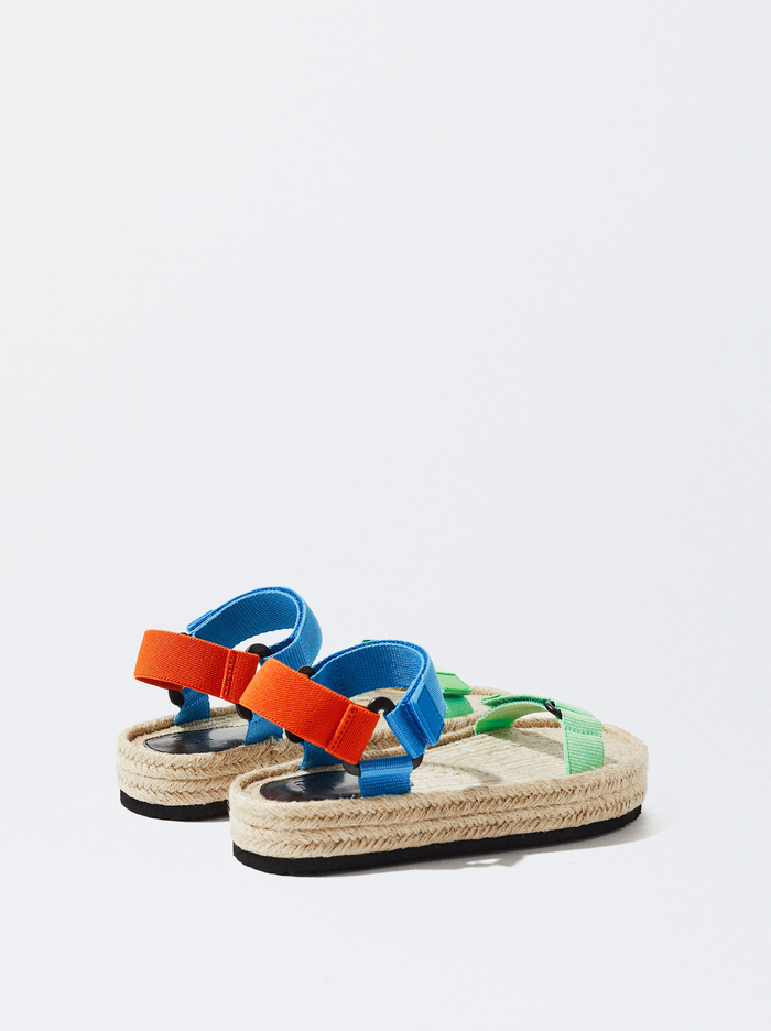 Parfois Online Exclusive - Cross Straps Jute Sandále Damske Viacfarebný | Slovensko-KPTD96372