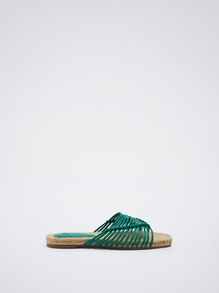Parfois Online Exclusive - Cross Straps Jute Sandále Damske Zelene | Slovensko-UKJD43879