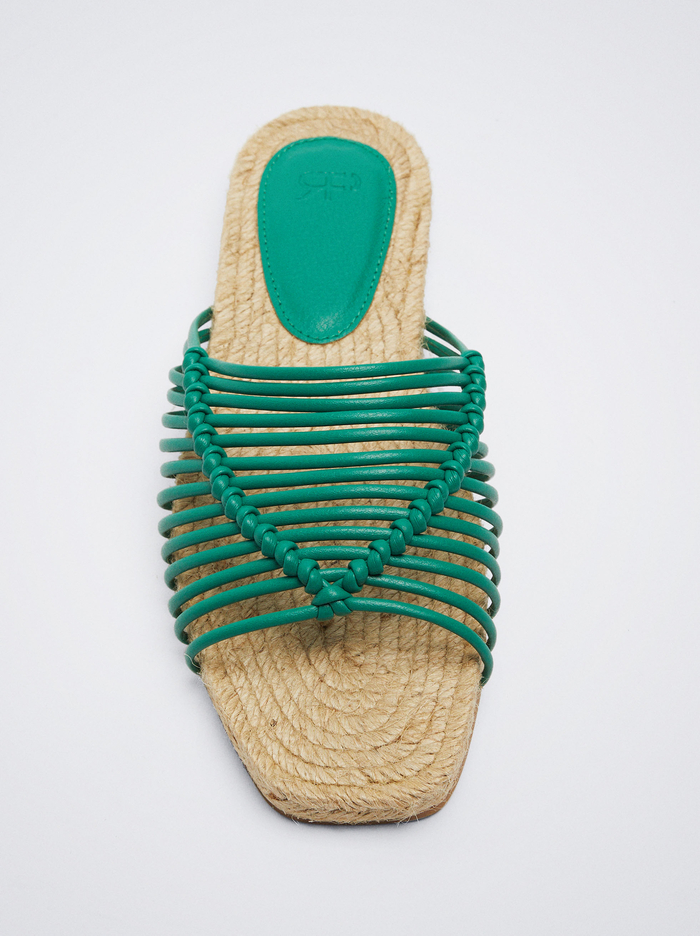Parfois Online Exclusive - Cross Straps Jute Sandále Damske Zelene | Slovensko-UKJD43879