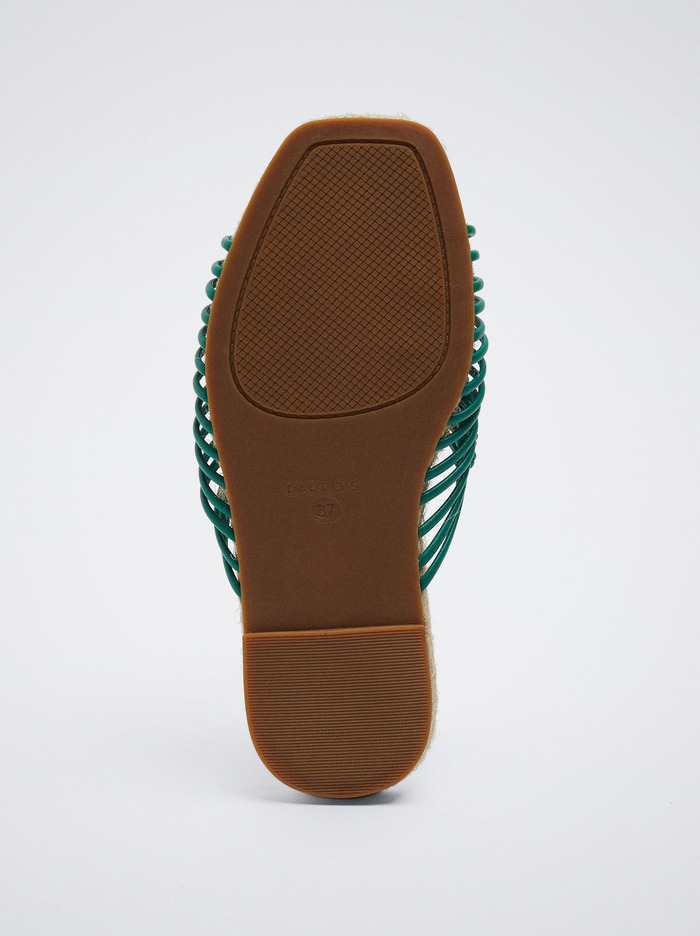 Parfois Online Exclusive - Cross Straps Jute Sandále Damske Zelene | Slovensko-UKJD43879