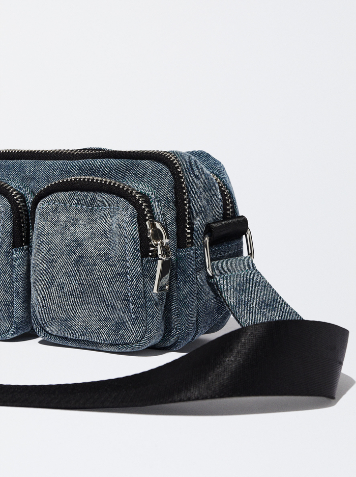 Parfois Online Exclusive - Denim Crossbody Kabelka Damske Modre | Slovensko-XDTA34869