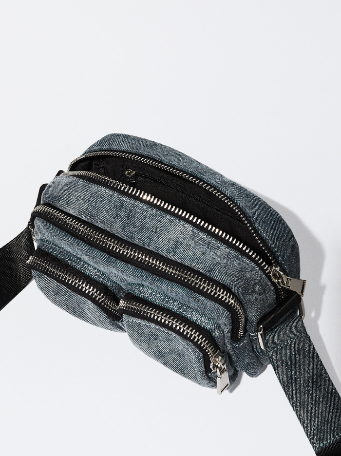 Parfois Online Exclusive - Denim Crossbody Kabelka Damske Modre | Slovensko-XDTA34869