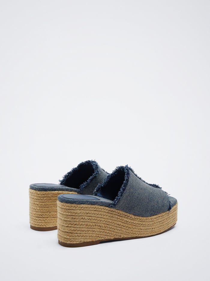 Parfois Online Exclusive - Denim Wedge Sandále Damske Modre | Slovensko-VXED58364