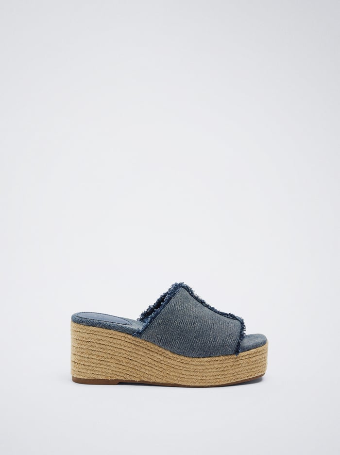 Parfois Online Exclusive - Denim Wedge Sandále Damske Modre | Slovensko-VXED58364
