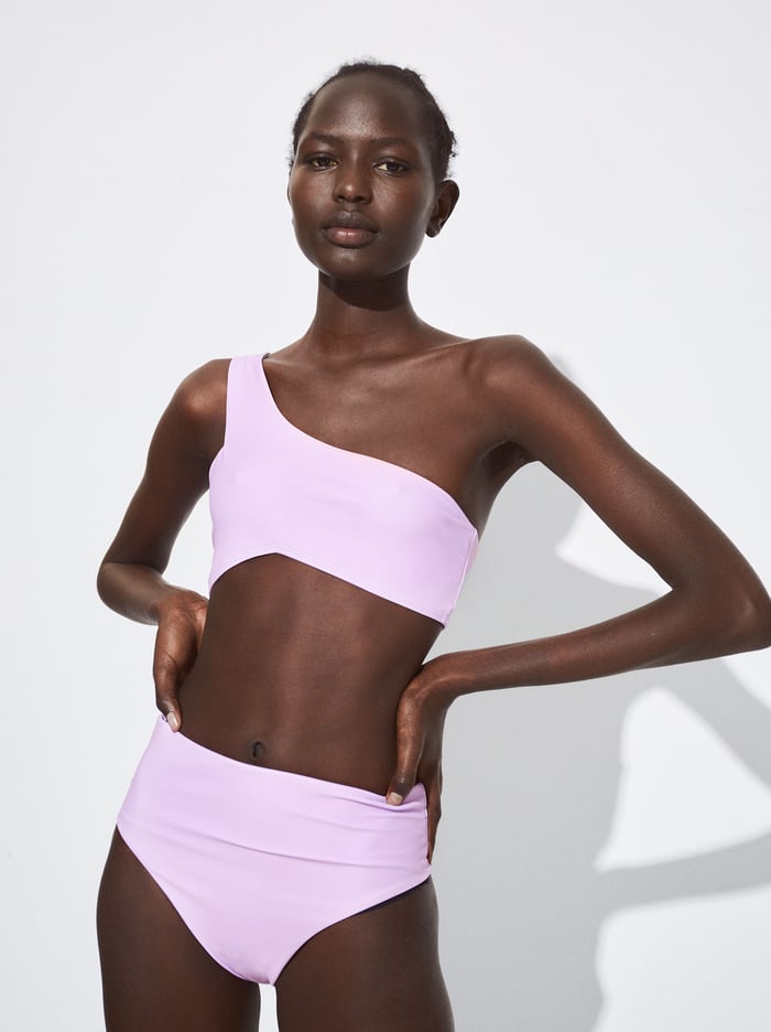 Parfois Online Exclusive - High-Waisted Asymmetric Bikini Damske Nachový | Slovensko-HINK74629