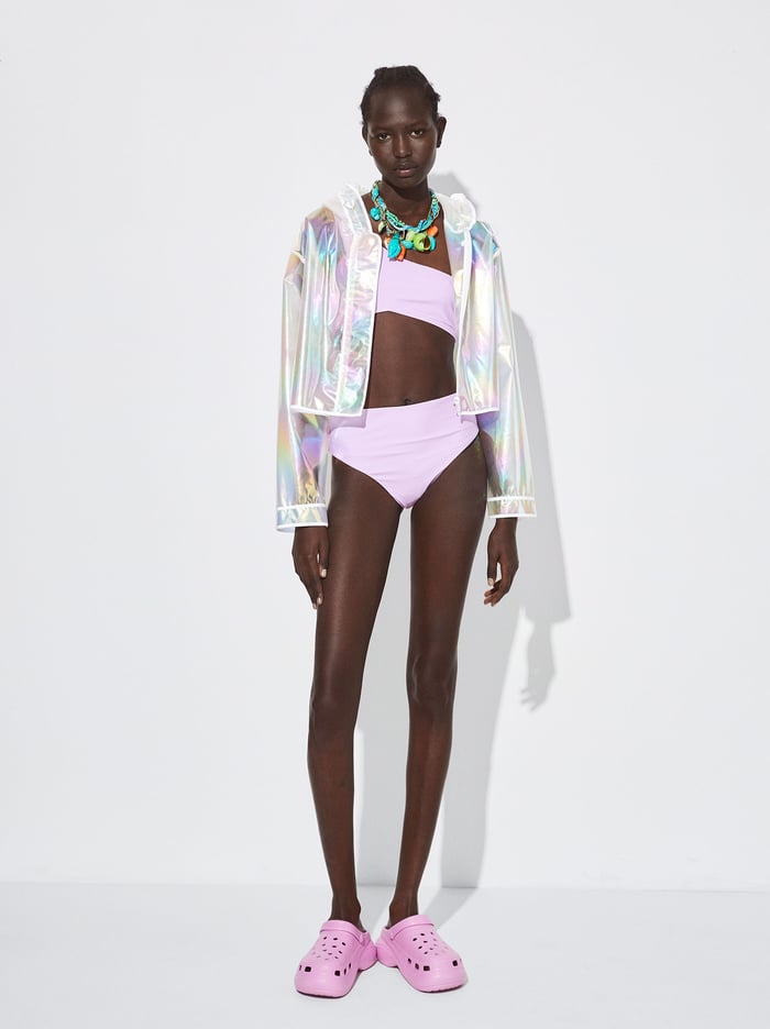 Parfois Online Exclusive - High-Waisted Asymmetric Bikini Damske Nachový | Slovensko-HINK74629