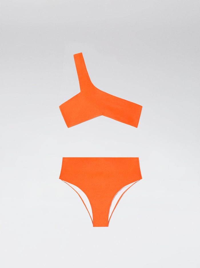 Parfois Online Exclusive - High-Waisted Asymmetric Bikini Damske Oranžové | Slovensko-PHQC61358