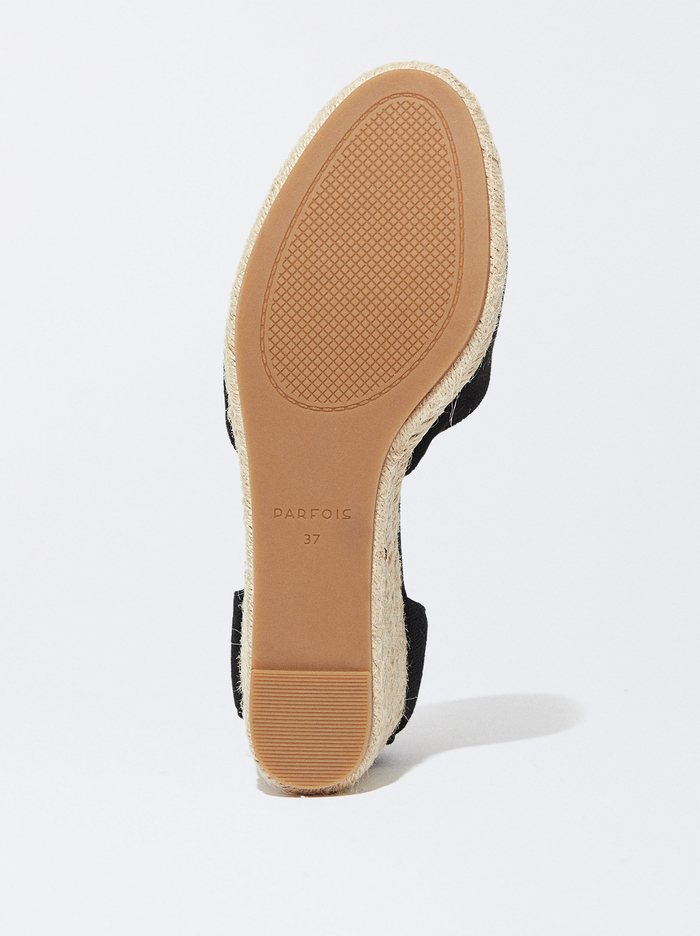 Parfois Online Exclusive - Jute Wedge Sandále Damske Čierne | Slovensko-IFYW04578