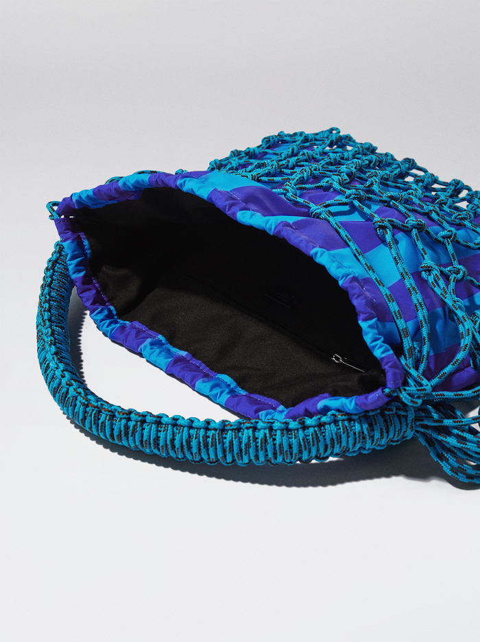 Parfois Online Exclusive - Knotted Cord With Stripes Taška Cez Rameno Damske Modre | Slovensko-OIGX68531