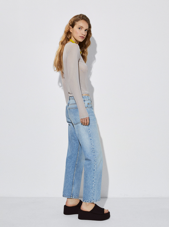 Parfois Online Exclusive - Long Sleeve Mesh Topy Damske Siva | Slovensko-PKYT93680