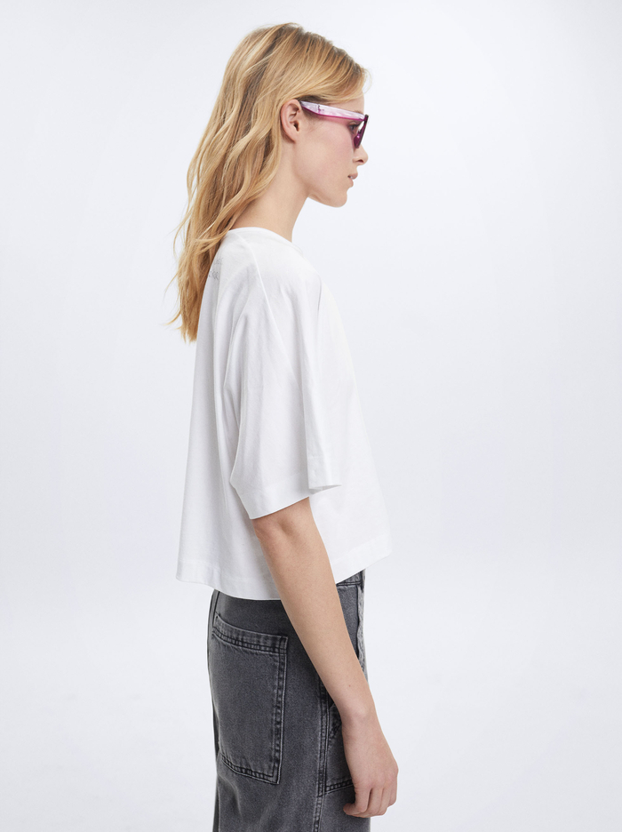 Parfois Online Exclusive - Love Cropped T-Shirts Damske Biele | Slovensko-YDGO20176