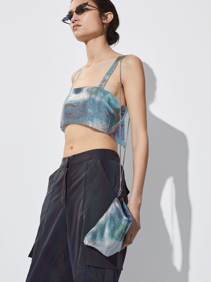 Parfois Online Exclusive - Mesh Fabric Kabelky Damske Modre | Slovensko-RNMG04839