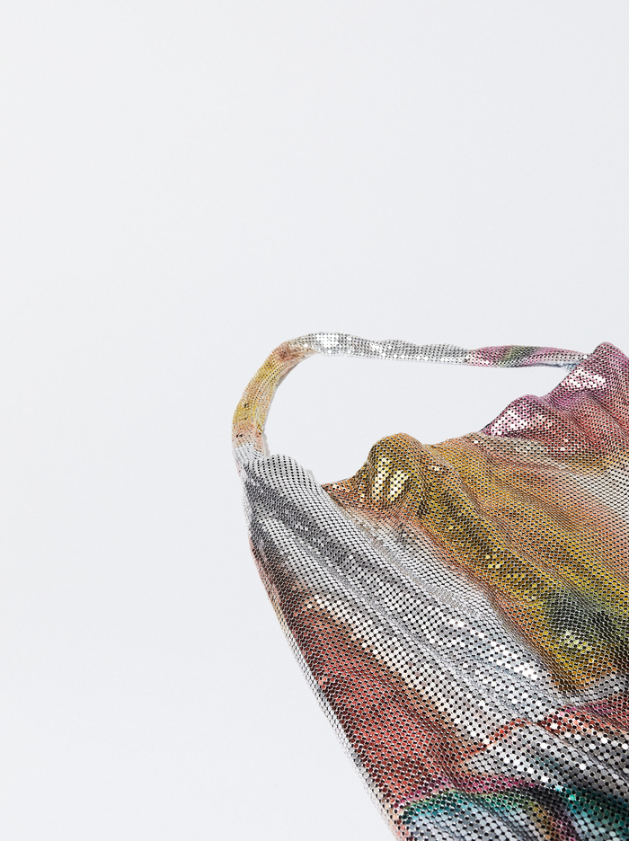 Parfois Online Exclusive - Mesh Fabric Taška Cez Rameno Damske Viacfarebný | Slovensko-ADLU76893