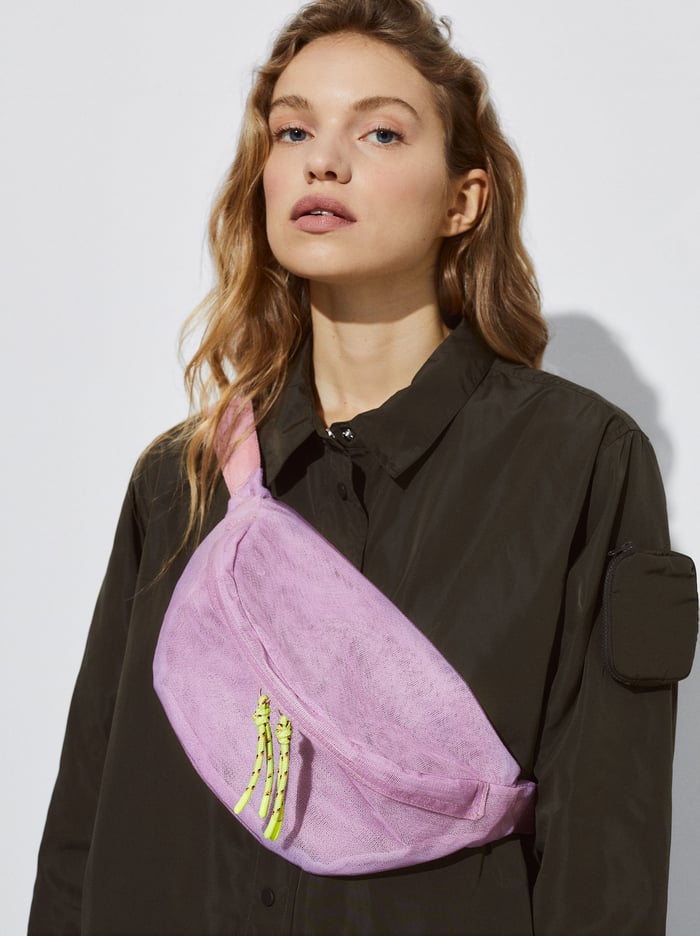 Parfois Online Exclusive - Mesh Fabric Taška Na Opasok Damske Ruzove | Slovensko-GWUB09672
