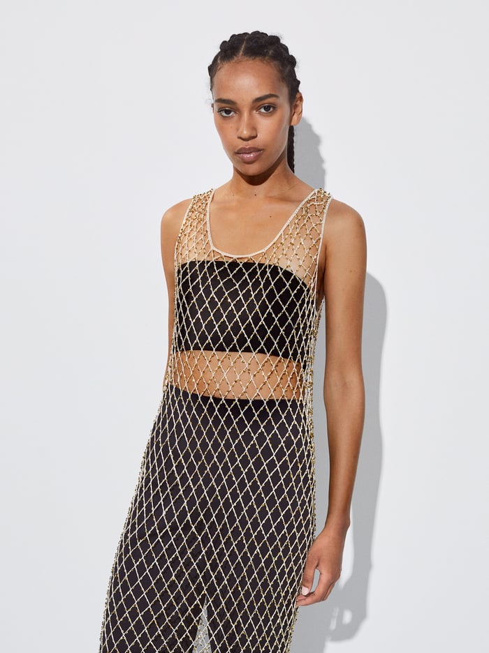 Parfois Online Exclusive - Mesh Saty Damske Biele | Slovensko-UHVG37945