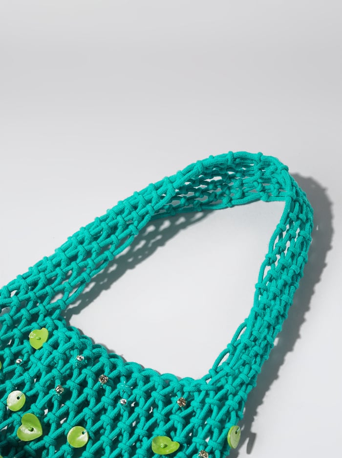 Parfois Online Exclusive - Mesh With Shells And Strass Kabelky Damske Tyrkysové | Slovensko-QFWK75416