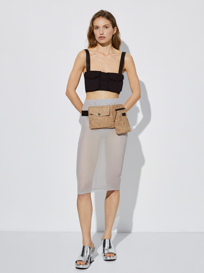 Parfois Online Exclusive - Midi With Elastic Waistband Sukne Damske Siva | Slovensko-RGXQ89023