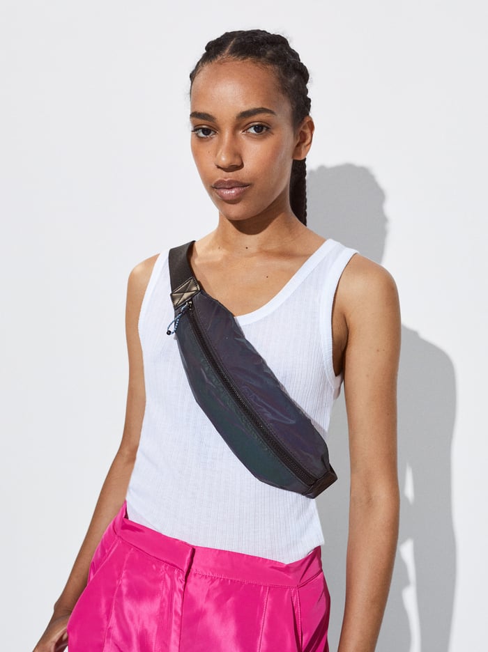 Parfois Online Exclusive - Nylon Reflective Taška Na Opasok Damske Čierne | Slovensko-XRDN68473