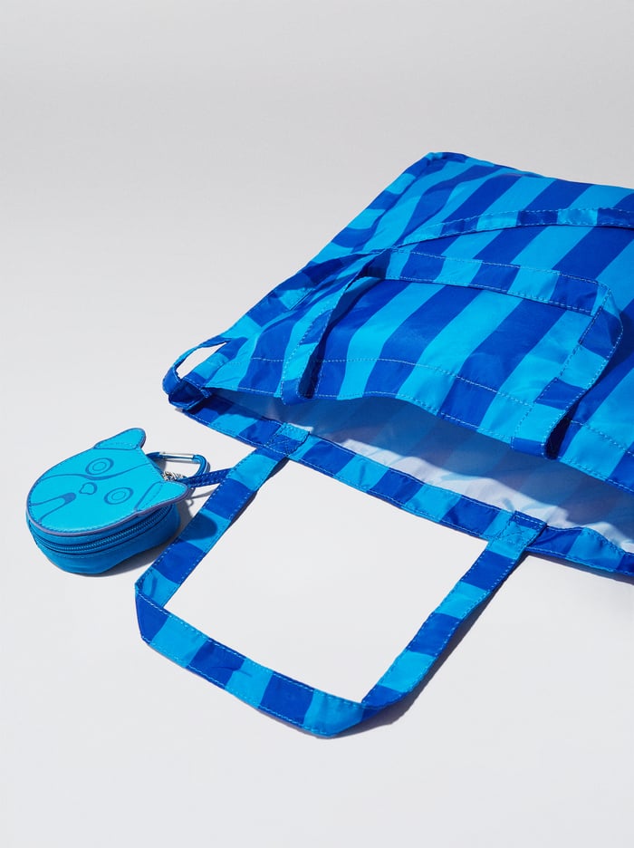 Parfois Online Exclusive - Nylon With Stripes Prenosná Taška Damske Modre | Slovensko-DMQO84239