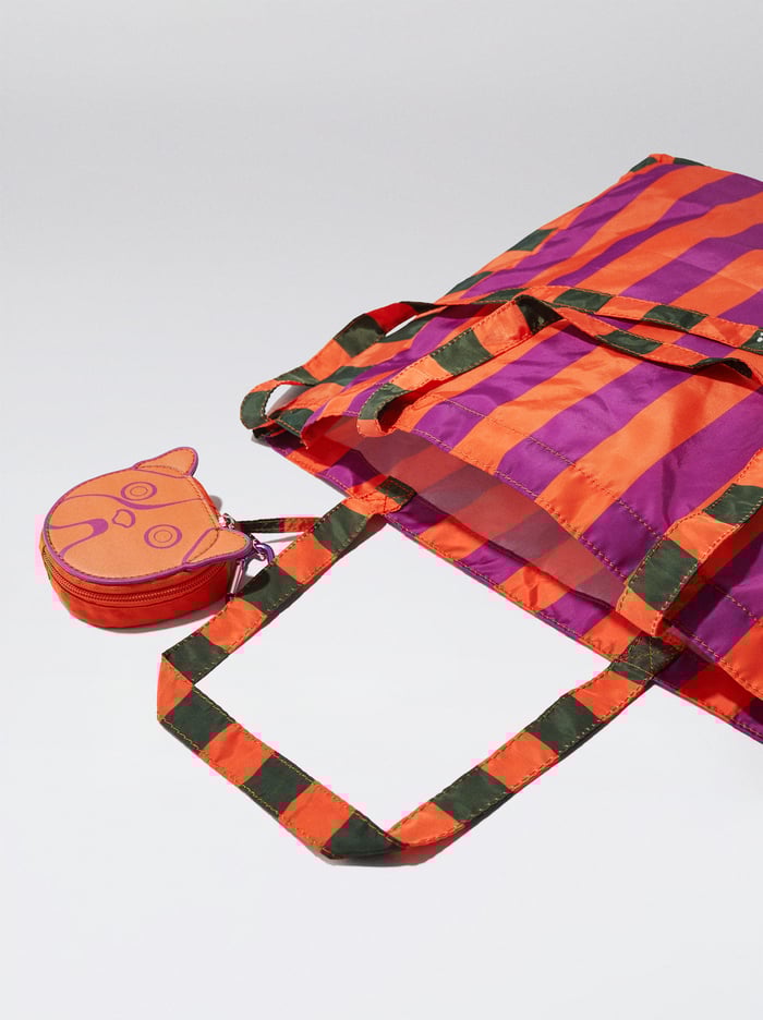 Parfois Online Exclusive - Nylon With Stripes Prenosná Taška Damske Oranžové | Slovensko-GPXJ48735