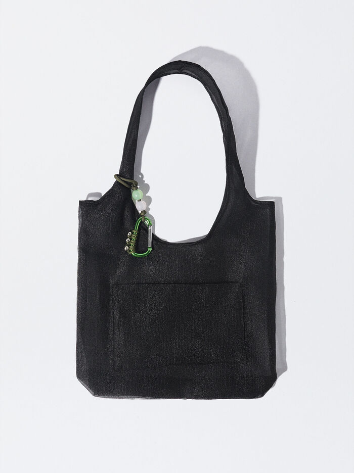 Parfois Online Exclusive - Organza Taška Cez Rameno Damske Čierne | Slovensko-LPOB72598