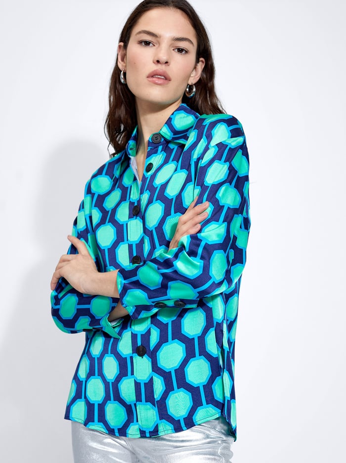 Parfois Online Exclusive - Satin Printed Kosele Damske Modre | Slovensko-NWSK60435