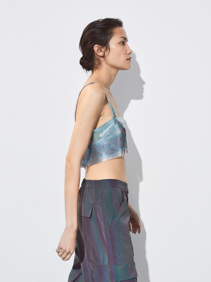 Parfois Online Exclusive - Shiny Cropped Topy Damske Viacfarebný | Slovensko-WUZD32078