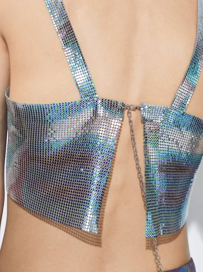 Parfois Online Exclusive - Shiny Cropped Topy Damske Viacfarebný | Slovensko-WUZD32078