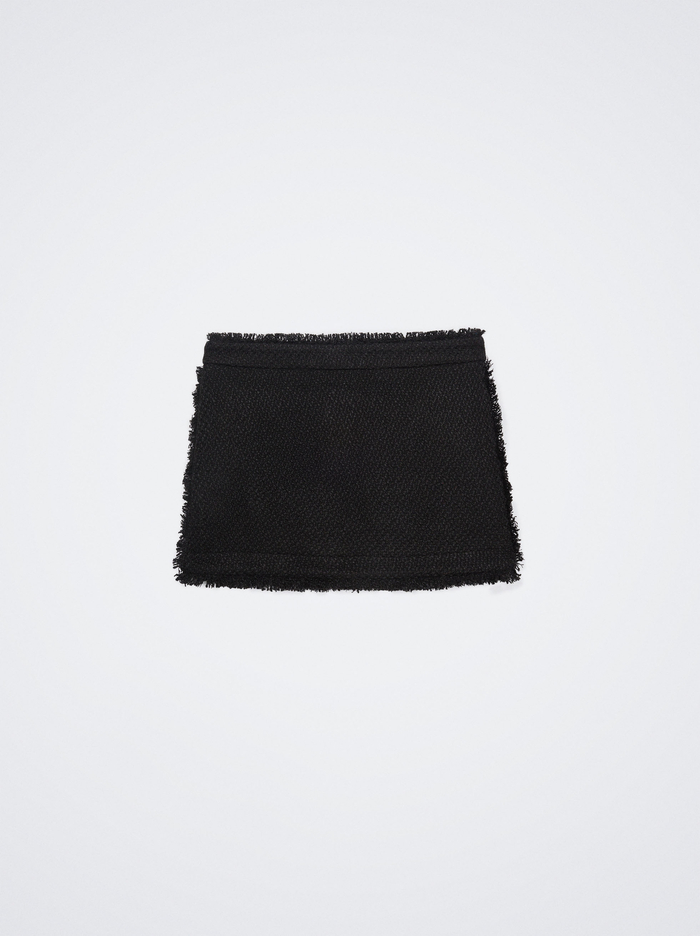 Parfois Online Exclusive - Tweed Mini Sukne Damske Čierne | Slovensko-ZULX09513