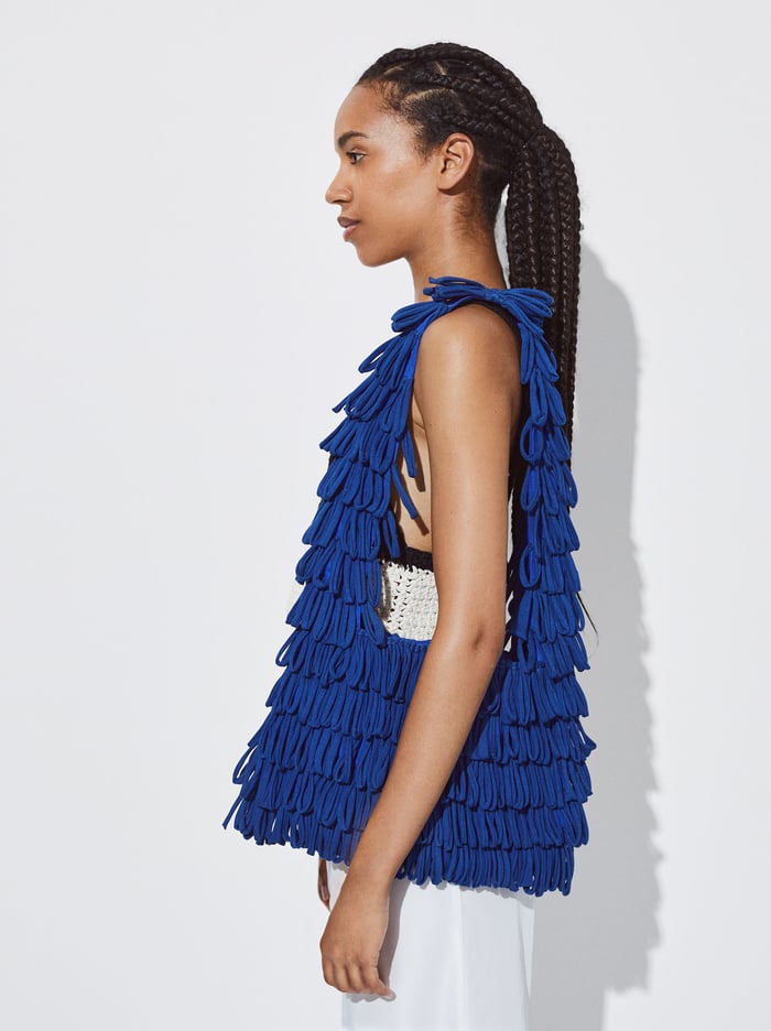 Parfois Online Exclusive - With Fringes Prenosná Taška Damske Modre | Slovensko-MEQF06295