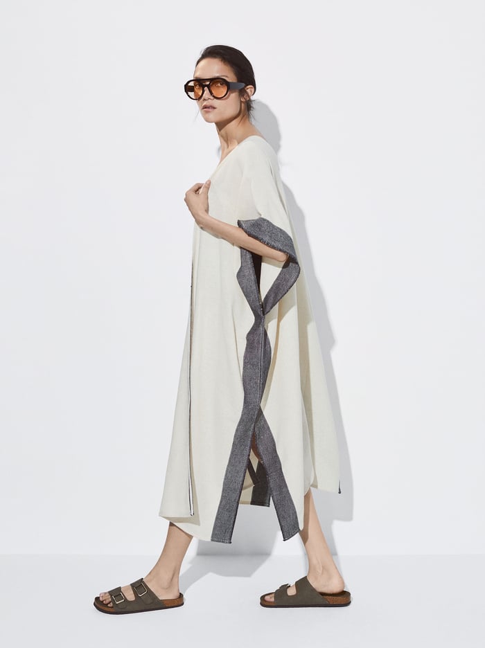 Parfois Open Structured Kaftan Pončá Damske Biele | Slovensko-VWPY45063