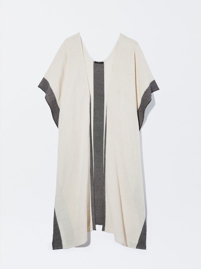 Parfois Open Structured Kaftan Pončá Damske Biele | Slovensko-VWPY45063