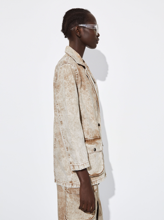 Parfois Oversize Faded Denim Blejzre Damske Hnede | Slovensko-YIAO38257