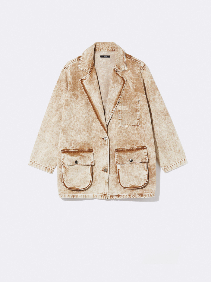 Parfois Oversize Faded Denim Blejzre Damske Hnede | Slovensko-YIAO38257