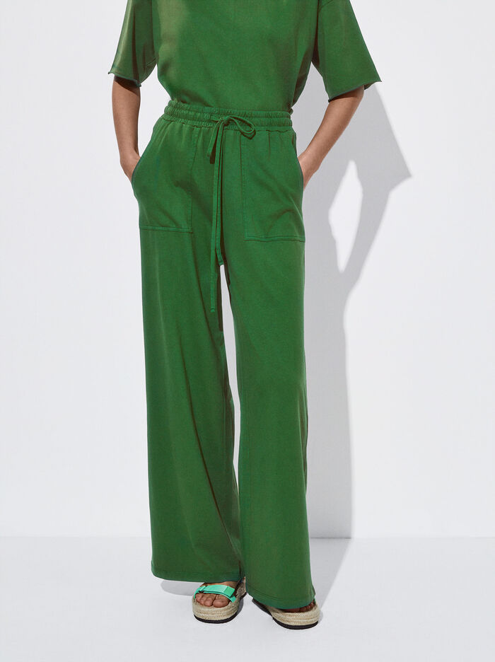 Parfois Pants With Elastic Waistband Nohavice Damske Zelene | Slovensko-LXYK61047