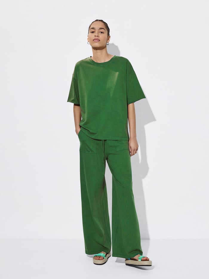 Parfois Pants With Elastic Waistband Nohavice Damske Zelene | Slovensko-LXYK61047
