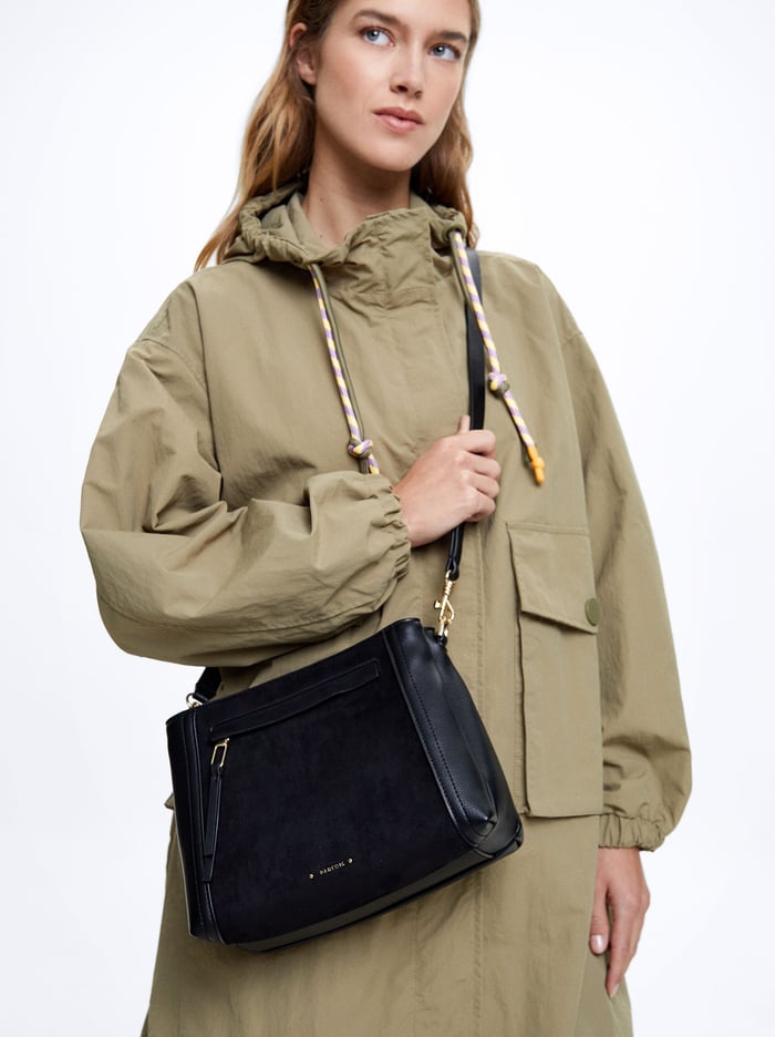 Parfois Patchwork Detail Crossbody Kabelka Damske Čierne | Slovensko-WQNB59782