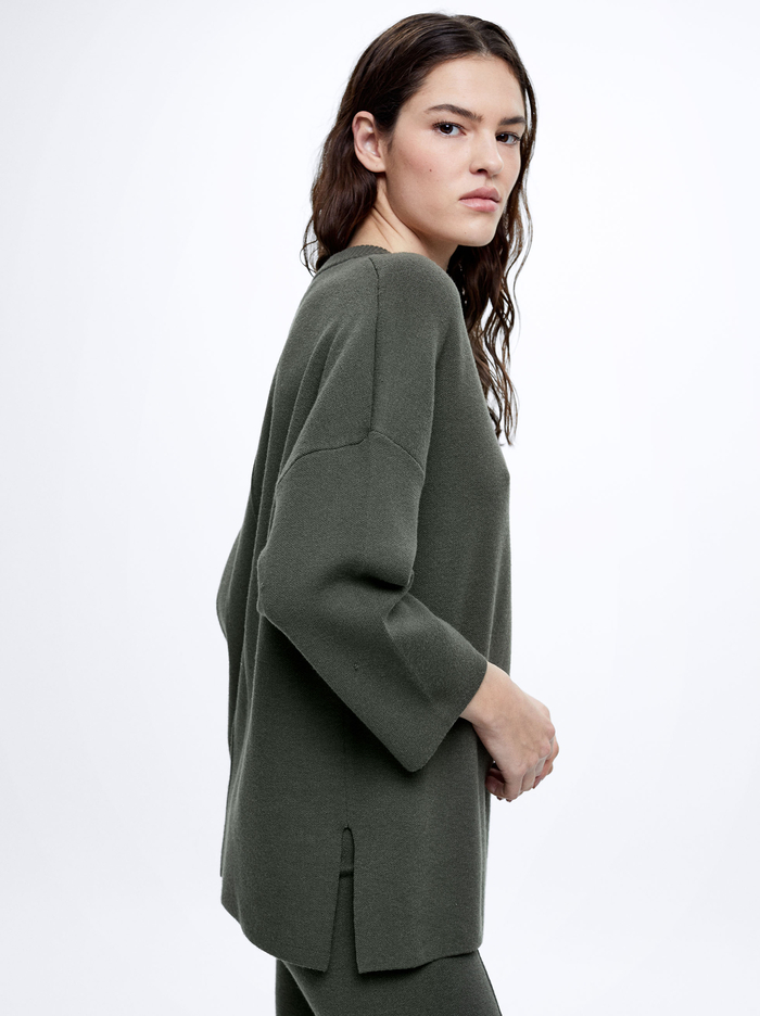 Parfois Pletené V-Neck Sweater Damske Zelene | Slovensko-PLKH02781
